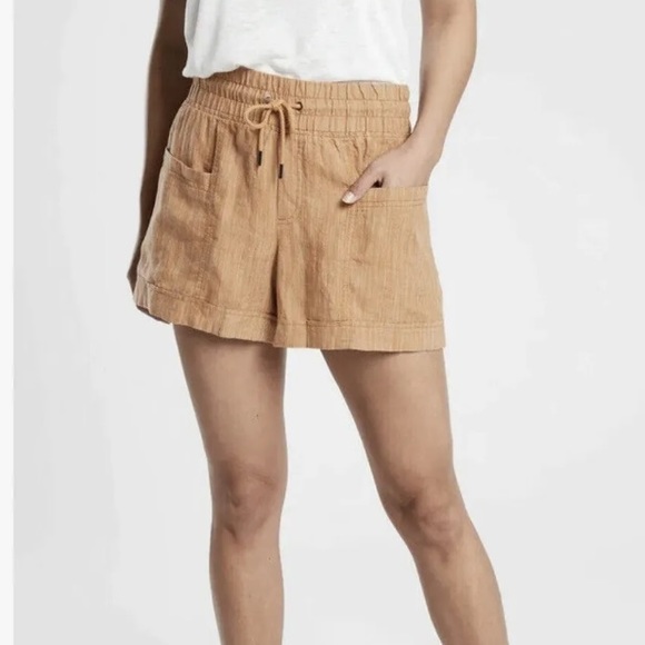 Athleta Cabo Linen Textured 4” Shorts - Picture 1 of 7
